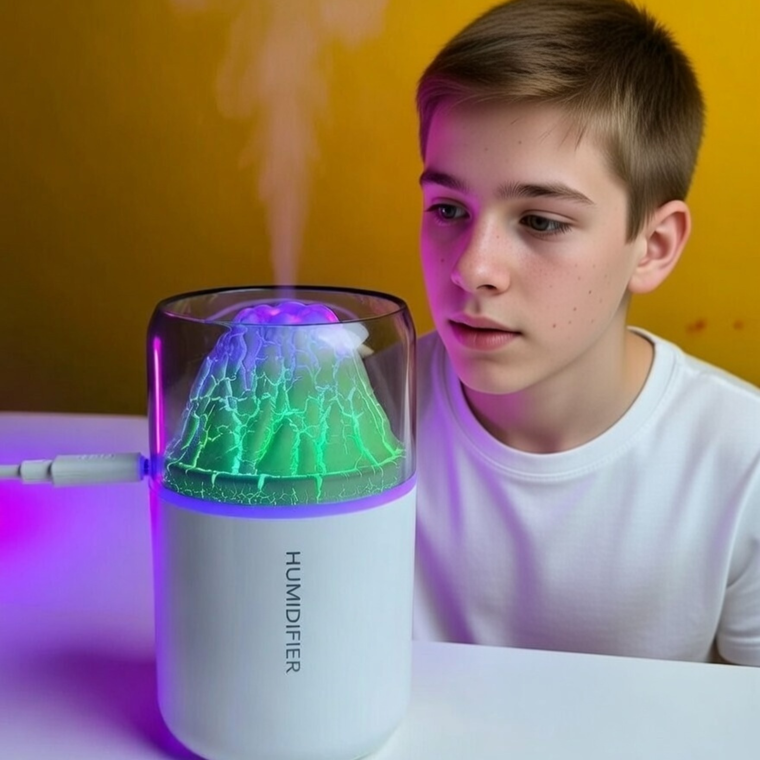 Volcano H05 Cool Mist Air Humidifier with Aroma & LED Light – Portable USB Humidifier - Image 3