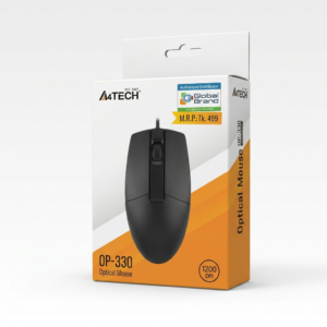 A4TECH OP-330 Optical Wired Mouse – 1200 DPI – Ergonomic Design
